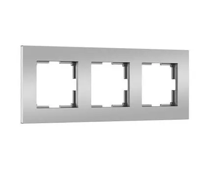 Рамка на 3 поста Slab (серебро матовый) Werkel