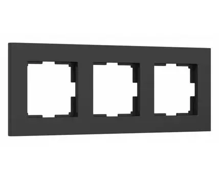 Рамка на 3 поста Werkel Slab черный матовый W0032908