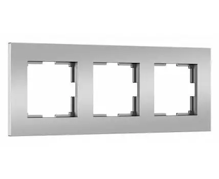 Рамка на 3 поста Werkel Slab серебро матовый W0032965