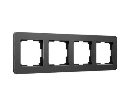 Рамка на 4 поста Platinum черный алюминий Werkel