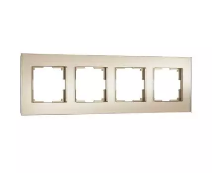 Рамка на 4 поста Senso (шампань, стекло soft-touch) Werkel