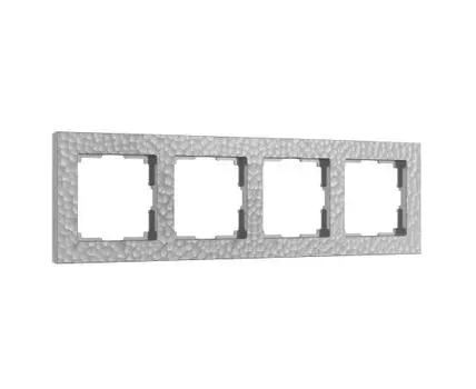 Рамка на 4 поста (серебряный) Hummer