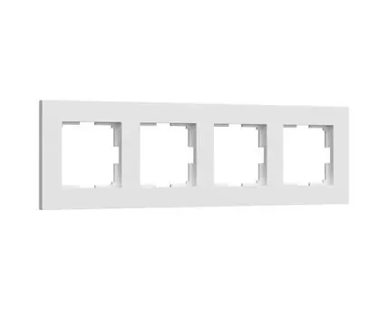 Рамка на 4 поста Slab (белый матовый) Werkel