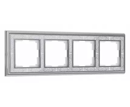 Рамка на 4 поста Werkel хром / белый W0041431