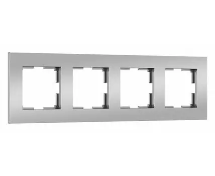Рамка на 4 поста Werkel Slab серебро матовый W0042965