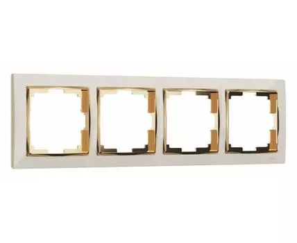 Рамка на 4 поста Werkel Snabb (слоновая кость/золото) W0041932 Snabb (слоновая кость/золото)