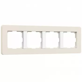 Рамка на 4 поста Werkel Split (айвори/белый, soft-touch) W0043066