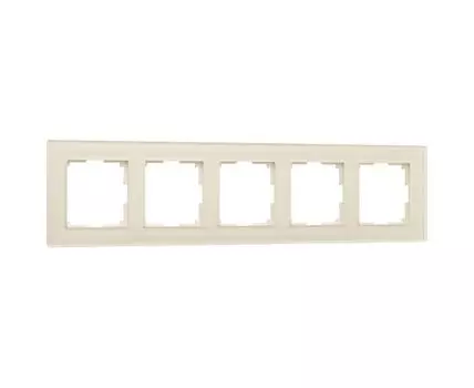 Рамка на 5 постов (молочный, стекло) Favorit