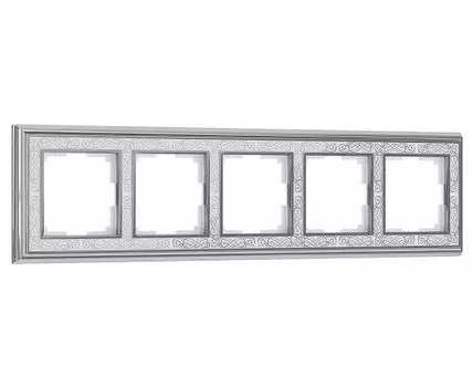 Рамка на 5 постов Werkel Palacio Gracia (хром/белый) W0051431