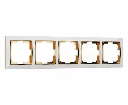 Рамка на 5 постов Werkel Snabb белый / золото W0051933