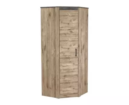 Распашной шкаф Денвер (219/230, 90 см, Без дополнительных полок, Прямые, Коричневое дерево, 90 см)