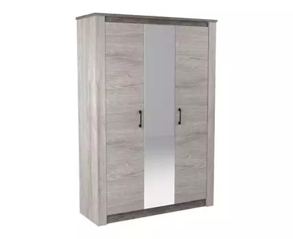 Распашной шкаф Денвер (219.4, 50 см, Без дополнительных полок, Прямые, Серый, 150 см)