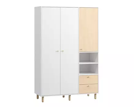 Распашной шкаф Дикинс-3 White Plywood
