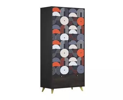 Распашной шкаф Фьюжн (200, 50 см, Прямые, Черный, 95)