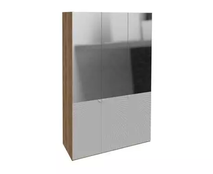 Распашной шкаф Лео (217, 60 см, С полками и штангой, Прямые, Серый, 135)