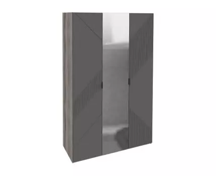 Распашной шкаф Манхеттен (217, 60 см, Без дополнительных полок, Прямые, Серый, 135)