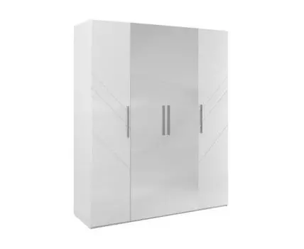 Распашной шкаф Моника Люкс (217, 60 см, Без дополнительных полок, Прямые, Белый, 180)
