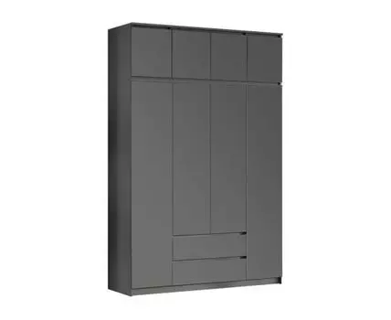 Распашной шкаф Симпл (190 / 239,4, 50 см, С антресолью, Прямые, Серый, 160 см)