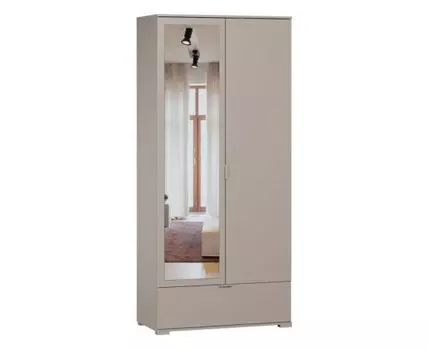 Распашной шкаф Стелла-2.1-100-220 Велюр с зеркалом