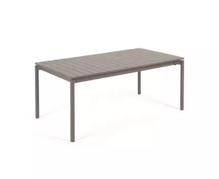 Раздвижной алюминиевый садовый стол Zaltana с коричневой матовой отделкой 180 (240) x 100 см
