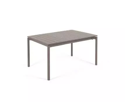 Раздвижной алюминиевый садовый стол Zaltana с коричневой матовой отделкой 140 (200) x 90 см