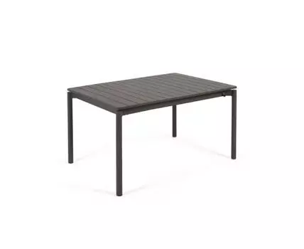 Раздвижной алюминиевый стол для улицы Zaltana с матовой черной отделкой 140 (200) x 90 см