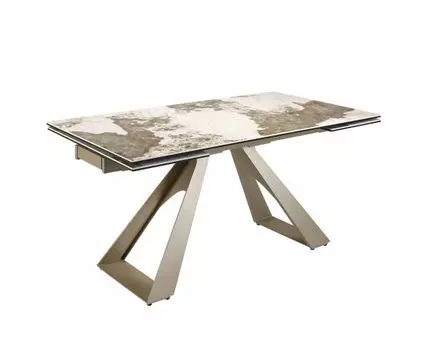 Раздвижной обеденный стол 1117/MC22052DT-MARMOL из керамики в мраморной отделке и стали