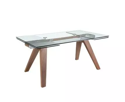 Раздвижной обеденный стол 1131/DT766 из закаленного стекла