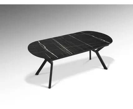 Раздвижной обеденный стол Antea меламиновый топ с отделкой черный мрамор