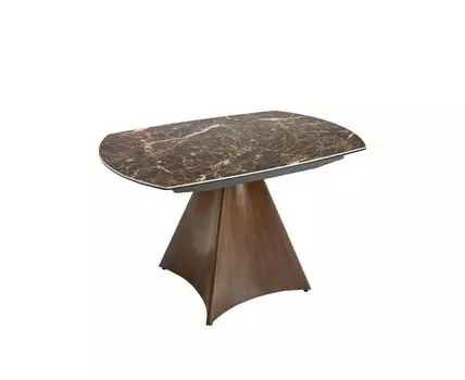 Раздвижной овальный обеденный стол 1113/MC22181DT из мраморной керамики и стали