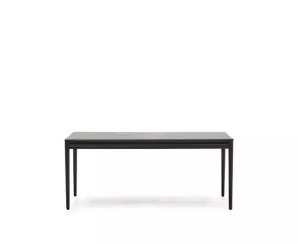 Раздвижной стол Lenon черный из шпона и массива дуба 160(240)x90