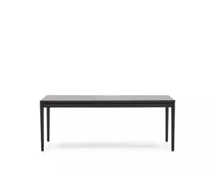 Раздвижной стол Lenon черный из шпона и массива дуба 200(280)x90