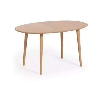 Раздвижной стол Oakland из МДФ с дубовым шпоном и ножками из массива каучука 140(220)x90 см