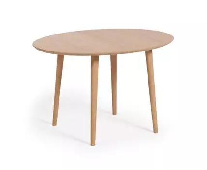 Раздвижной стол Oakland из МДФ с дубовым шпоном и ножками из массива каучука 120(200)x90 см