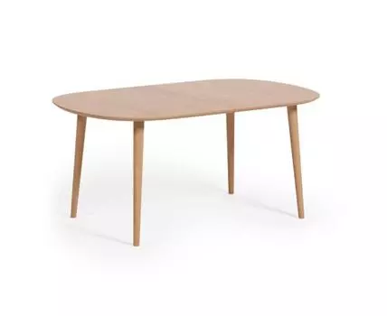 Раздвижной стол Oakland из МДФ с дубовым шпоном и ножками из массива каучука 160(260)x100 с