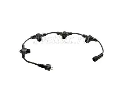 Разветвитель 5-ти Лучевой для Нитей 24В без Возможности Управления, Провод Черный Каучук, IP65