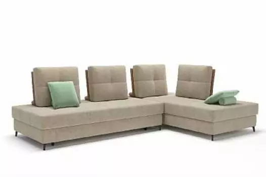 Reef диван кровать угловой замша бежевый