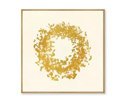 Репродукция картины на холсте Autumn leaf fall, in a gold, 2021г. (мультиколор, золотистый, 105)