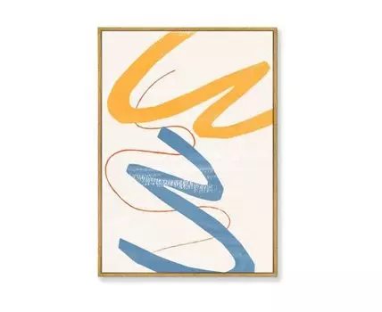 Репродукция картины на холсте Color vibes, No 3, 2021г. (мультиколор, золотистый, 75)