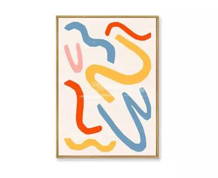 Репродукция картины на холсте Color vibes, No 5, 2021г. (мультиколор, золотистый, 75)