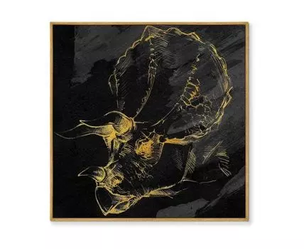 Репродукция картины на холсте Dino Mate, No 2, 2021г. (мультиколор, золотистый, 105)