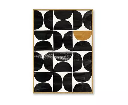 Репродукция картины на холсте Formal Geometry, No 5, 2021г. (мультиколор, золотистый, 75)