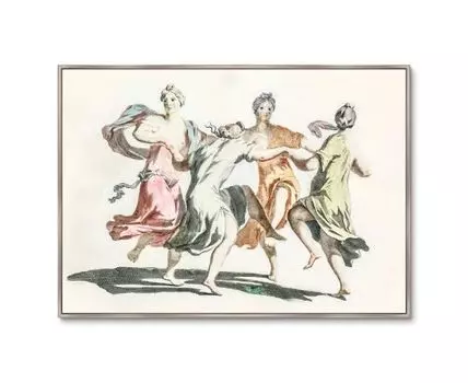 Репродукция картины на холсте Four dancing women, 1695г. (мультиколор, 105)