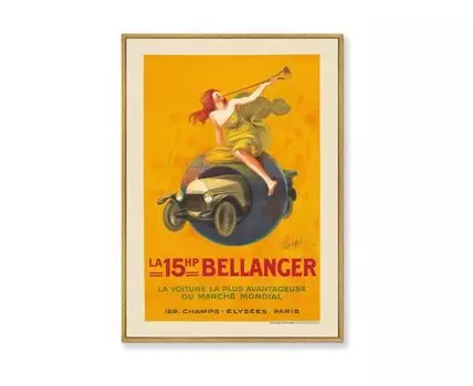 Репродукция картины на холсте La 15hp Bellanger, 1921г. (мультиколор, золотистый, 75)