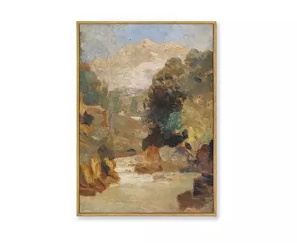 Репродукция картины на холсте Partie aus Schladming, 1902г. (мультиколор, золотистый, 75)