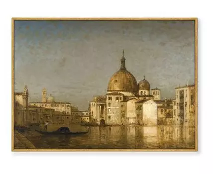 Репродукция картины на холсте San Simeone Piccolo, Venis, 1910г. (мультиколор, золотистый, 75)