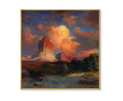 Репродукция картины на холсте Sunset Cloud, Green River, Wyoming, 1917г. (мультиколор, золотистый, 105)