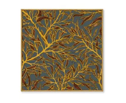 Репродукция картины на холсте Symphony of leaves, No 6, 2020г. (мультиколор, золотистый, 105)