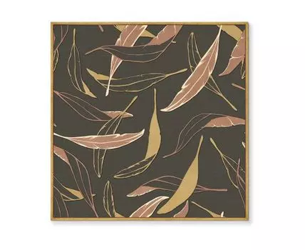 Репродукция картины на холсте Symphony of leaves, No 8, 2020г. (мультиколор, золотистый, 105)