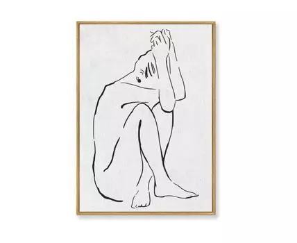 Репродукция картины на холсте Touched Deep inside, No 1, 2019г. (мультиколор, золотистый, 75)